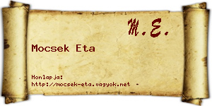 Mocsek Eta névjegykártya